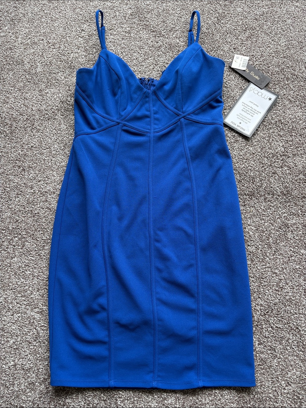 City Studio Cobalt Blue Spaghetti-Strap Bodycon Dress